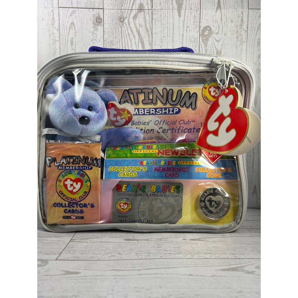 Vintage 1999 Ty Beanie Babies Platinum Club w/Clubby II
